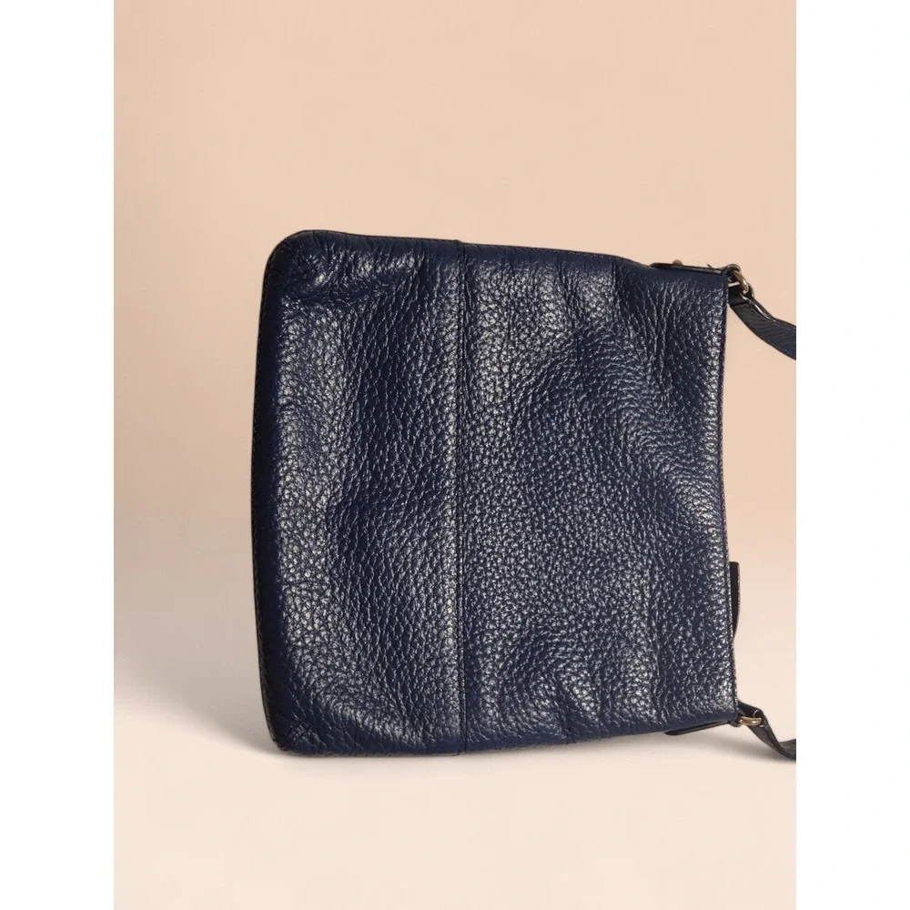 Kate Spade New York Navy‎ Blue Pebbled Leather Crossbody Bag  Striped Lining